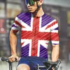 Herr t -skjortor kort ärm tee mens brittiska flagga smala avslappnad hasmskjorta cykla högt män mode