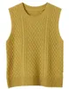 Gilet da donna LONGMING Maglione Gilet di lana merino 2023 Autunno Inverno Girocollo Vintage Cavo senza maniche Top Pullover in maglia