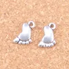 107pcs Antique Silver Plated Bronze Plated double sided foot Charms Pendant DIY Necklace Bracelet Bangle Findings 14 10mm253b