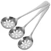 Set di stoviglie 3 pezzi Colino Cucchiaio in acciaio inossidabile Cucchiaini a fessura piccoli Caffè Servire ergonomici Utensili portatili Riutilizzabili Cucina Cena