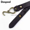 Belts Deepeel 3.3cm Wide Genuine Leather Belt Cowhide Thickened Men's Brass Hooks Waistband Male Retro Jeans Designer Girdles YQ231026