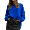 Kadın Sweaters Moda Kadınlar 2023 Sonbahar Kış Giysileri Y2K Gevşek Zarif Uzun Kollu Düzenli Uzunluklar Kadın Giyim Örgüleri