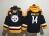 Football Hoodie 8 Kenny Pickett 22 Najee Harris Football Jersey 90 T. J. Watt 39 Minkah Fitzpatrick 14 George Pickens 30 Jaylen Warren 24 Joey Porter Jr. 18 Diontae Johnson