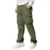 Calças masculinas M-3XL cáqui multi-bolso design carga solta reta ao ar livre masculino casual homem calças de fitness