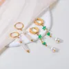 Boucles d'oreilles créoles en Imitation de perles pour femmes, en acier inoxydable, étoile, cœur, bijoux tendance, cadeau