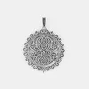 Pendanthalsband 2st Tibetan Silver Hollow Filigree Lotus Round Flower Charm för halsbandsmycken Tillbehör 65x56mm