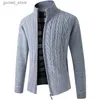 Erkek Sweaters 2023 Yeni Erkek Sweaters Sonbahar Kış Sıcak Fermuar Hardigan Sweaters Adam Gündelik Sweatercoat Erkek giysi Q231026