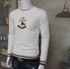 Spring New Mens Causal hoodies Sweatershirts Pullover bee with sequins embroidery designer Jumper stripe black hoodies Sweaters Slim Fit Male outwear
