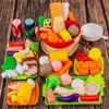 Kitchens Play Food Play house simulation food seafood fruits and vegetables kitchen hot pot toys children's barbecue boys and girls cooking setL231026