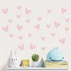 Wall Stickers 60pcs6 Sheets Pink Heart Big Small Hearts Art Decals for Children Baby Girls Room Nursery Wallpapers Decor 231026