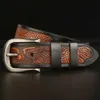 Belts High Quality Mens Alloy Buckle Split Leather Belt Fashion Emboss Cow Jeans Casual Pants Decoration Must; YQ231026