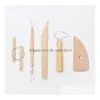 Hantverksverktyg Diy Y Tool 8pcs Set Clay Ceramic Molding Wood Knife Sponge Y-Tool Scpture Modelling Kit Handwork Supplies SN4396 Drop Deliv DH2KQ