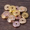 Otros latón macizo, metal, oro, rosa, forma redonda plana, 4 mm, 6 mm, 8 mm, 10 mm, 12 mm, 14 mm, lote de cuentas espaciadoras sueltas para fabricación de joyas 339A