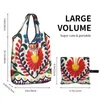 Shopping Bags Mexican Flowers Grocery Tote Bag Women Custom Shoulder Shopper Big Capacity Handbag