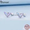 Stud Bamoer 925 boucles d'oreilles en argent Sterling abeille pour femmes Zircon boucles d'oreilles mode bijoux d'anniversaire cadeaux YQ231026