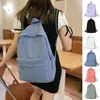 Sacs d'école grande capacité décontracté pour étudiants Ins mode fermeture éclair couleur unie sac à dos étanche adolescentes fille livre papeterie sac