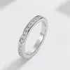 2021 Ny ankomst Simple Fashion Jewelry Real 100% 925 Sterling Siver Full Princess Cut White Topaz Cz Diamond Women Wedding Band R3086