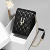 Evening Bags PU Leather Lingge Shoulder Bag Trend Fashion Simple Chain Mobile Phone Bag Women's Foreign Style Crossbody Mini Bag 231026