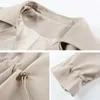 Kopa damski Coats Koreańska wąska talia płaszcz sznurka kobiety 2023 Spring Cienka podwójna piersi Gabardina Design Kombor