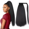Sentetik s Hanne yaki Siyah kadınlar için düz kuyruk saçları sihirli macun ısıya dayanıklı parça 231025
