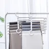 Hangers Broekrek Multifunctionele magische broek Roestvrij staal Opvouwbare stropdashanger Planken Closet Organizer