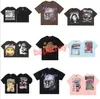 Hellstar T Shirt Rappe męskie koszulki Raper Zmyć szary czarny ciężki rzemiosło Unisex krótkie rękaw Top High Street Fashion Retro Hell T-Shirt T-Shirt Designers Tees