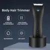 Clippers Trimmers إزالة الشعر للرجال المناطق الحميمة عانة الشعر Electirc الحلاقة للرجال المبلل والجفاف الكشوف مع كرات القطع جسم LED 231025
