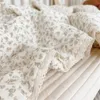 Ensembles de literie coton Mulsin Floral bébé couette et oreiller ensemble de berceau de pépinière 231026