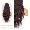 Human Hair Capless s AISI BEAUTY Synthetic Long natural wave hair for women Wrap Around Clip In tail Heat Reistan 231025