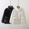 Parka da donna in piumino taglie forti 2023 Abbigliamento autunnale Stile europeo e americano Versatile velluto con paillettes trapuntato pannello di cotone ispessito cotto 231025