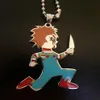 Großer Juggalo Chucky Charm 2 1 2 in ICP Insane Clown Posse 30-Kugel-Halskette aus Edelstahl, hochglanzpolierter Schmuck. Akzeptieren Sie per2479