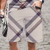 Mäns shorts pläd rand mönster casual man simning elastisk midja snabba torra män/kvinnor harajuku baddräkt lös bekväm cool