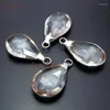 Pendanthalsband 10st Solded Silver Plated Clear Crystal Teardrop Charm PM20072