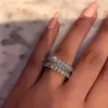 Vecalon Sunset Boulevard Eternity Promise Ring 925 sterling zilveren Diamond Party Wedding band ringen voor vrouwen Jewelry281e