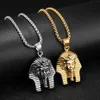 Pendant Necklaces Hip Hop Rock Gold Silver Color Stainless Steel Egyptian Pharaoh Tutankhamun Necklace For Men Jewerly With 24quo201y