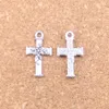 171st Antik silverbronspläterade Cross Flower Charms Pendant DIY Halsbandarmband Bangle fynd 20 11mm306T