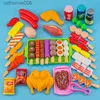 Kitchens Play Food Play house simulation food seafood fruits and vegetables kitchen hot pot toys children's barbecue boys and girls cooking setL231026