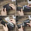 Wallets Genuine Leather Small Wallet For Men Casual Card Holder Slim Bifold Simple Design Male Purse Luxury Money Bag