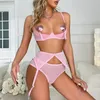 Sexy Set Woman Lingerie Erotic Lingerie Open Bra Kit Sheer Sexy Underwear Bra Set Crotchless Panties Garter Intimate See Through Bra Set 231026