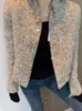 レディースジャケットZokiオフィスレディエレガントデザインツイードジャケットファッションスタンドアップカラーフェイクウールコート女性シングル胸長いスリーブアウトウェア231026