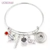 Hele Verstelbare Bangle Snap Sieraden Leraar Armband Boek Heerser Kleurpotloden Charms Bangle Drukknoop Armbanden voor Leraar Gift288u