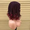 Caixa sintética trançada para mulheres negras crochê cabelo 2 torção ombre bug africano curto bob trança 231025