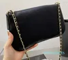 Neue Super große Perlenkette Tasche einfache lässige Stil Damen Umhängetaschen hochwertiges Leder schwarz Faltbrieftasche schwarz weiße Handtasche