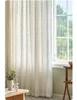 Rideau fenêtre en mousseline de soie Tulle pur Voile rideaux blanc balcon Transparent pour salon chambre 135WX240H (CM) dentelle Beige