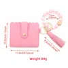 Card Holders Women Keychain Bag With Tassel Wallet Fashion Key Chain Snap Button Holder Bracelet Jewellery Keys Light Purple