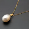 LACKETS REAL FRESHATER Pearl Pendant For Women 18K White Natural Yellow Gold Jewelry Daughter Fine Gift317b