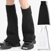 Women Socks Lolita Flared Long Wool Knitted Foot Cover Arm Warmer Y2K Autumn Winter Crochet Heap Boot Cuffs