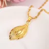 14 K Solid Gold GF Necklace Earring Set Women Party Gift Big Leaf Set Daily Wear Mother Gift Diy Charms Girls Fine Jewelry2425