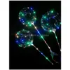 Ballon LED blinkt transparent leuchtende Beleuchtung Bobo Ball Ballons mit 70 cm Pole String Weihnachtsfeier Dekorationen Drop Lieferung Spielzeug DHDNK