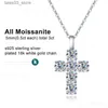 Pendentif colliers KNOBSPIN 3ct D VVS1 Moissanite croix pendentif colliers pour femmes homme étincelle diamant avec GRA % 925 collier en argent Sterling Q231026